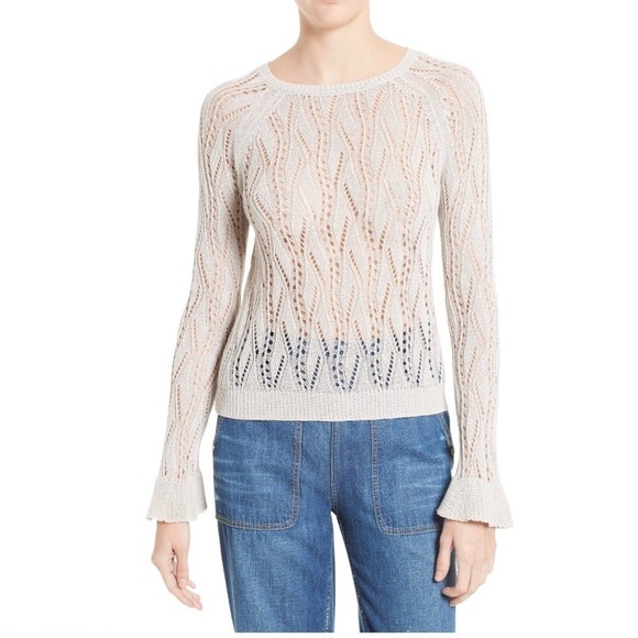 Rebecca Taylor Sweater La Vie Peacock Stitch Womens Size Small - Picture 1 of 6